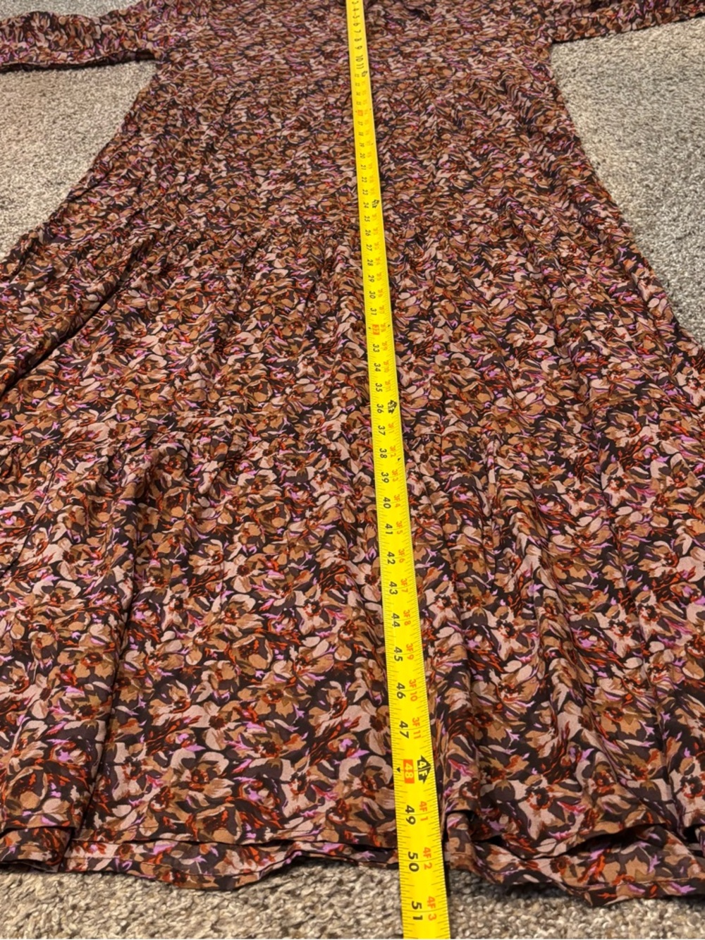 NATURAL LIFE Medium Brown Floral Tiered Maxi Dress - Picture 12 of 12